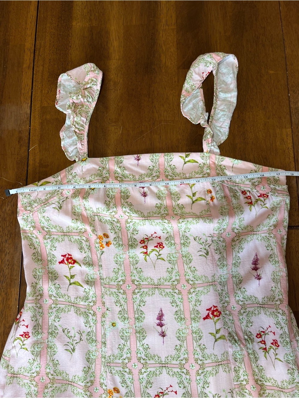 Agua Bendita X Target Light Pink Floral Ruffle-Strap Mini Dress - Picture 4 of 5